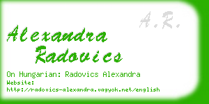 alexandra radovics business card
